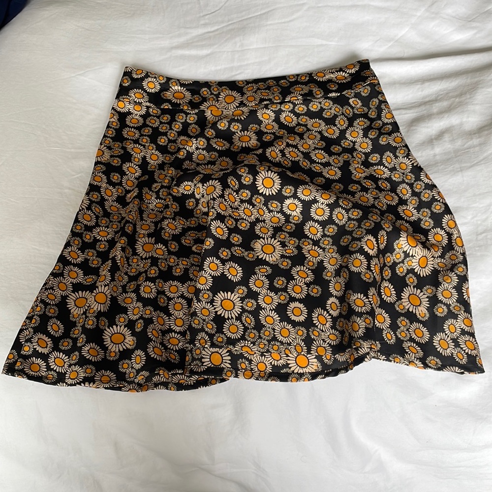 Free People size 0 navy and orange flower mini skirt